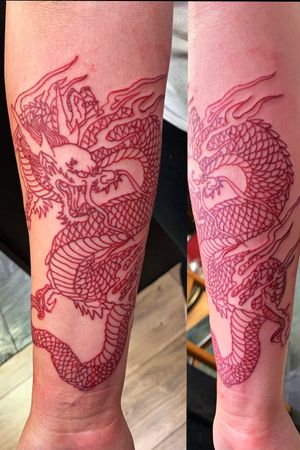Red Dragon 🌹 #dragon #red #forearm 