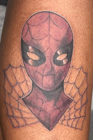Spider man color tattoo