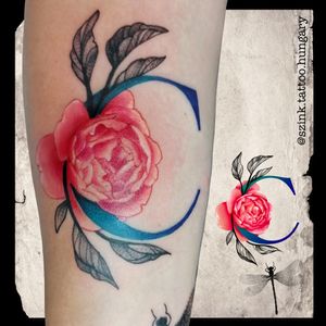 #colored #tattoo #babyborn #letter #flower #roses 