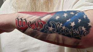 We the People Flag Tattoo 