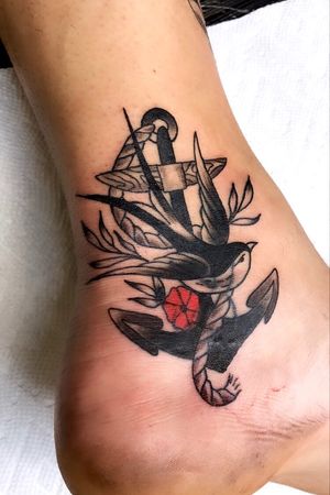 Some traditional Tattoo Swallow Anchor Coverup 
