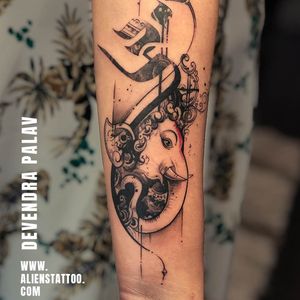 Ganesh Tattoo by Devendra Palav at Aliens Tattoo India
