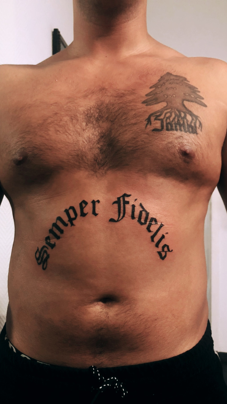 Semper Fidelis Chest Tattoo