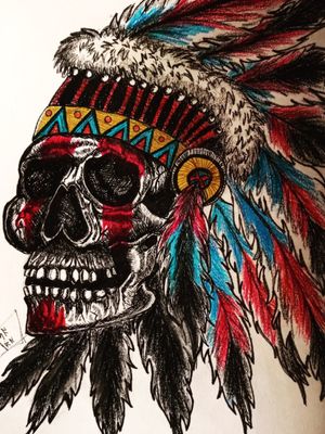 Apache skull#designingtattoo #illustration 