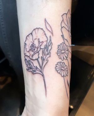 Start of a floral sleeve.