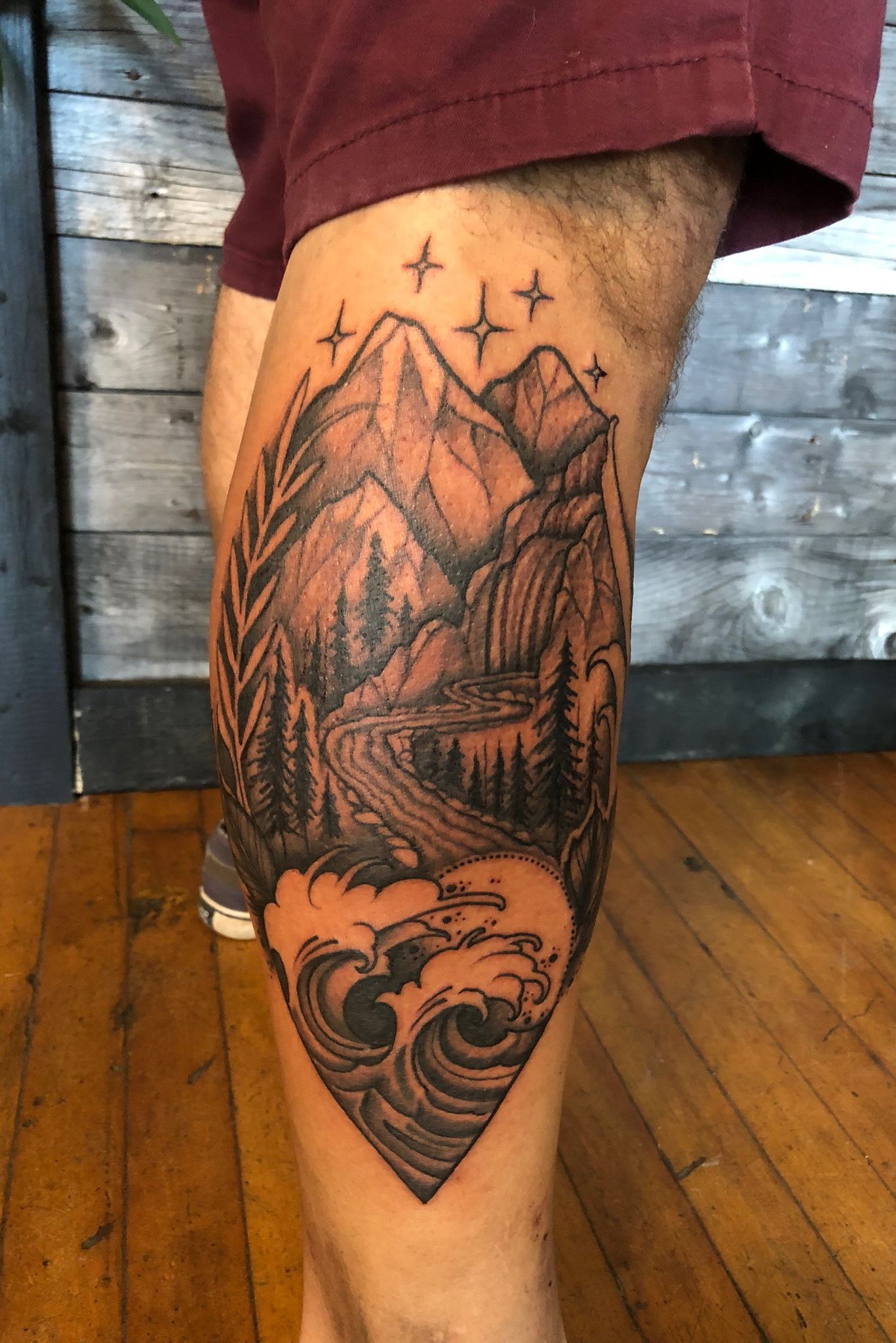 Buy Wave Mountain Tattoo Online In India  Etsy India