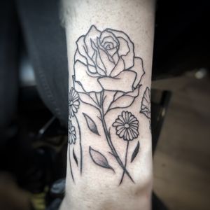 This rose is the start of a floral sleeve. 