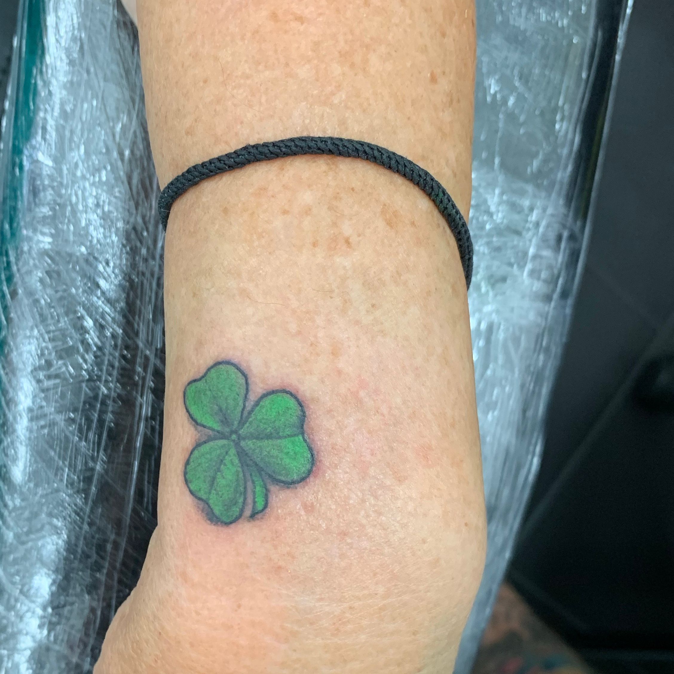 Green four leaf clover tattoo #tattoobeforeandafter #greentattoo #four... |  TikTok