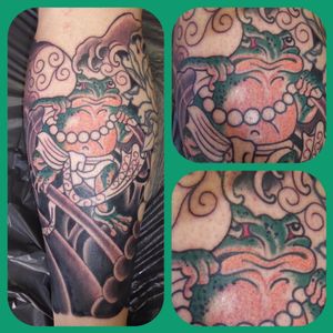 Continuation on a Japanese leg sleeve .. this is the shin area. 