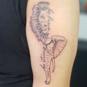 Lion and elephant tattoo!