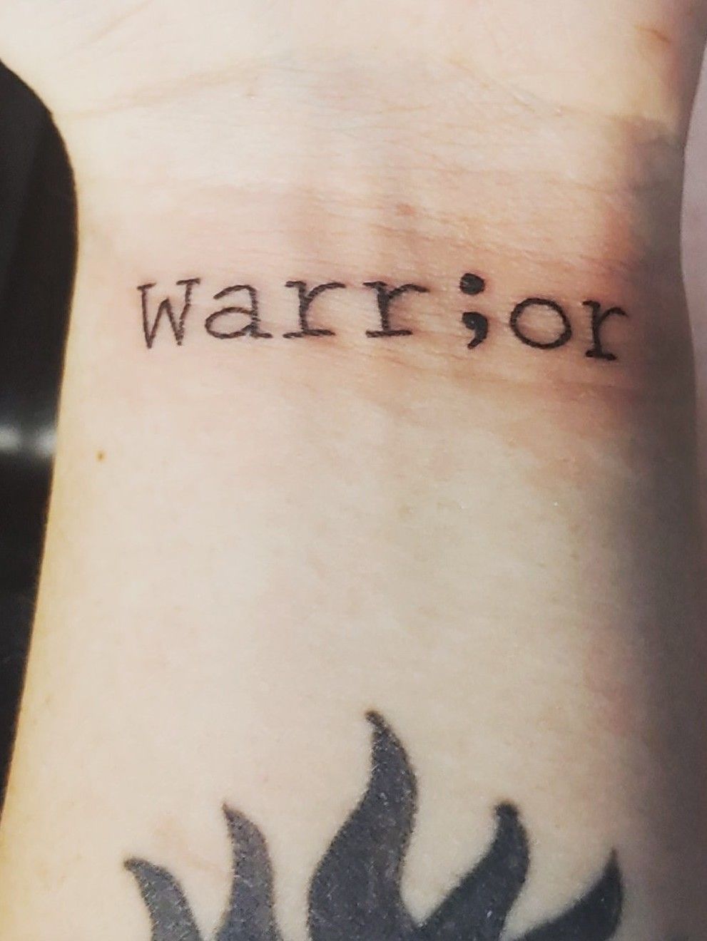 Warrior semicolon tattoo ink still wet  Ink tattoo Semicolon tattoo  Tattoos