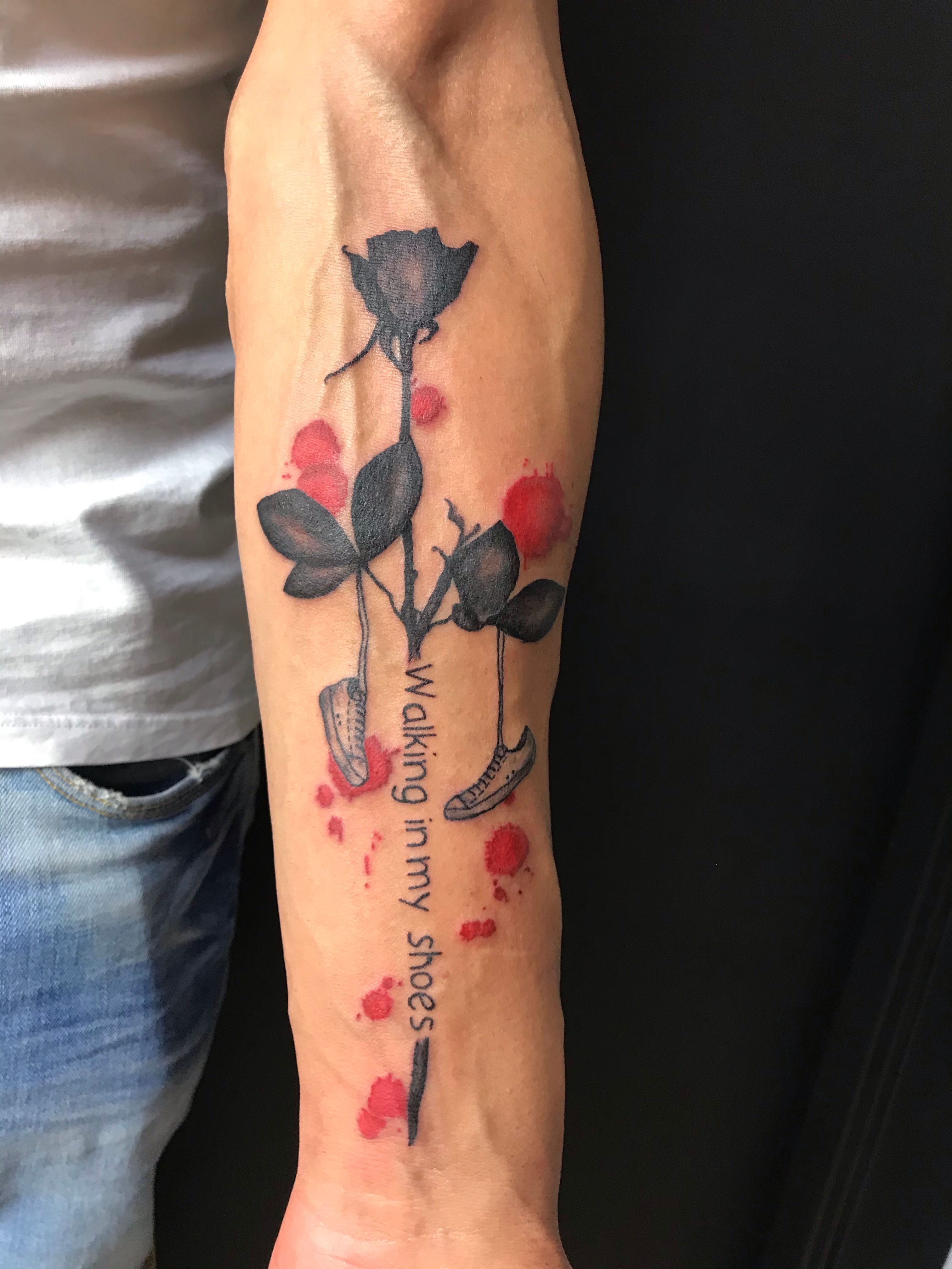 Tattoo uploaded by Matyáš Petřík  Depeche Mode Violator rose tattoo   Tattoodo