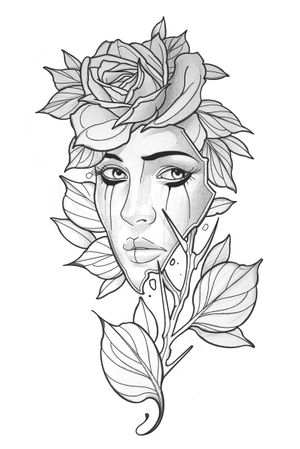 Woman and Rose - AVAILABLE DESIGN - Message for details!