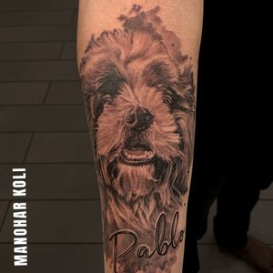 Dog Portrait tattoo by Manohar Koli at Aliens Tattoo India!