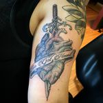 Anatomical heart with sword I’ve got heart black and gray 