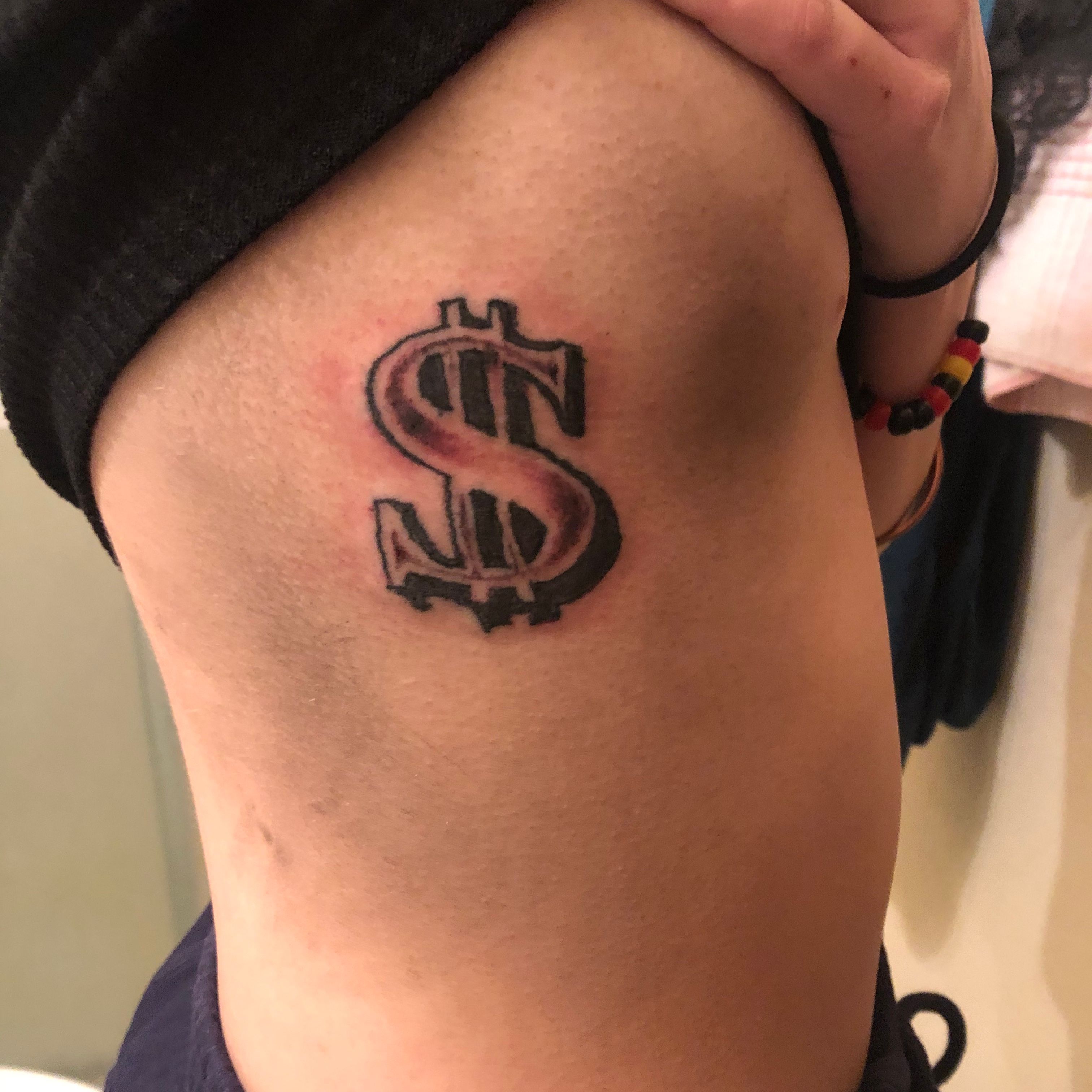 money sign tattoos girl