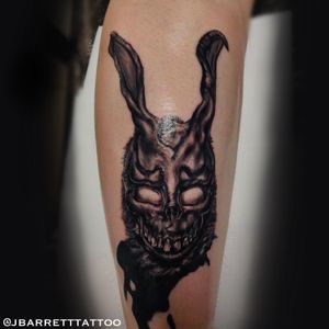 Black and grey Frank the Bunny from Donnie Darko! More to come on this one - blue ink splashes in the back for next time 😎