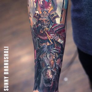 Samurai warrior tattoo by Sunny Bhanushali at Aliens Tattoo India