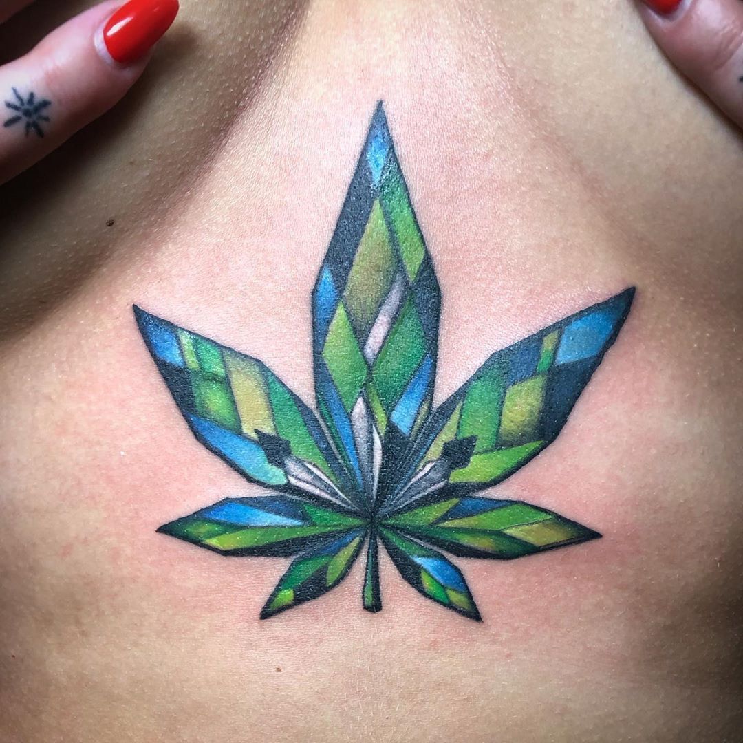 420 Weed Leaf Tattoo By Melbourne Tattooist Kane Berry – Vic Market Tattoo