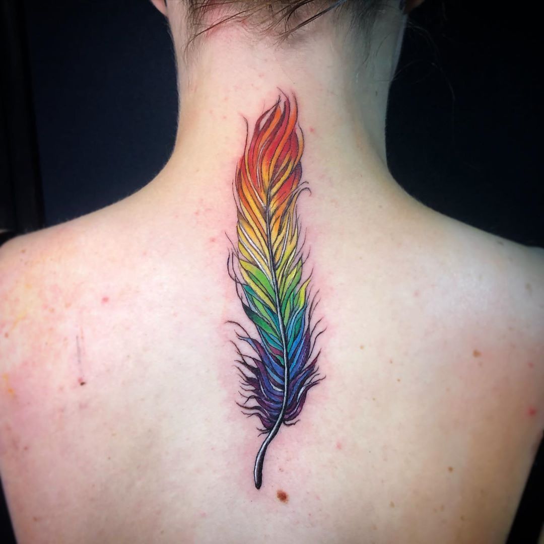 Feather Rainbow Tattoo Vector Images 70
