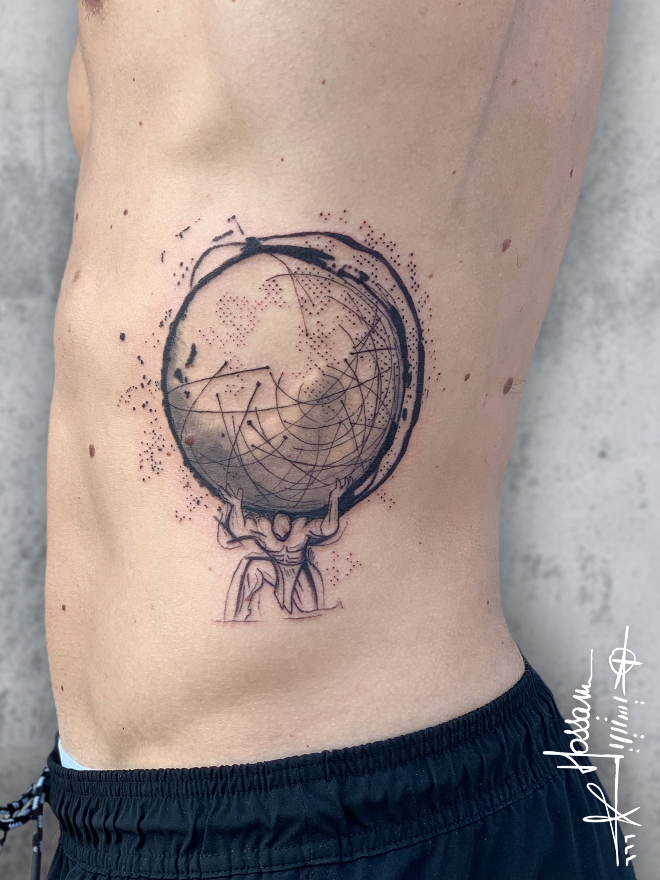 Atlas holding the world on his shoulders  rtattoo