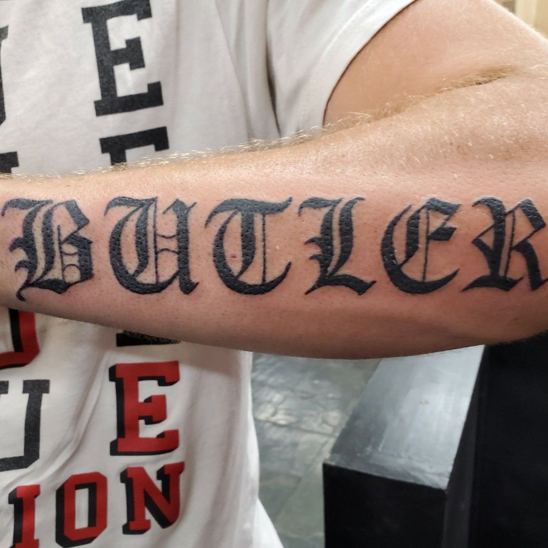 Old english gothic font lettering chest collarbone tattoo tattoo artis   TikTok
