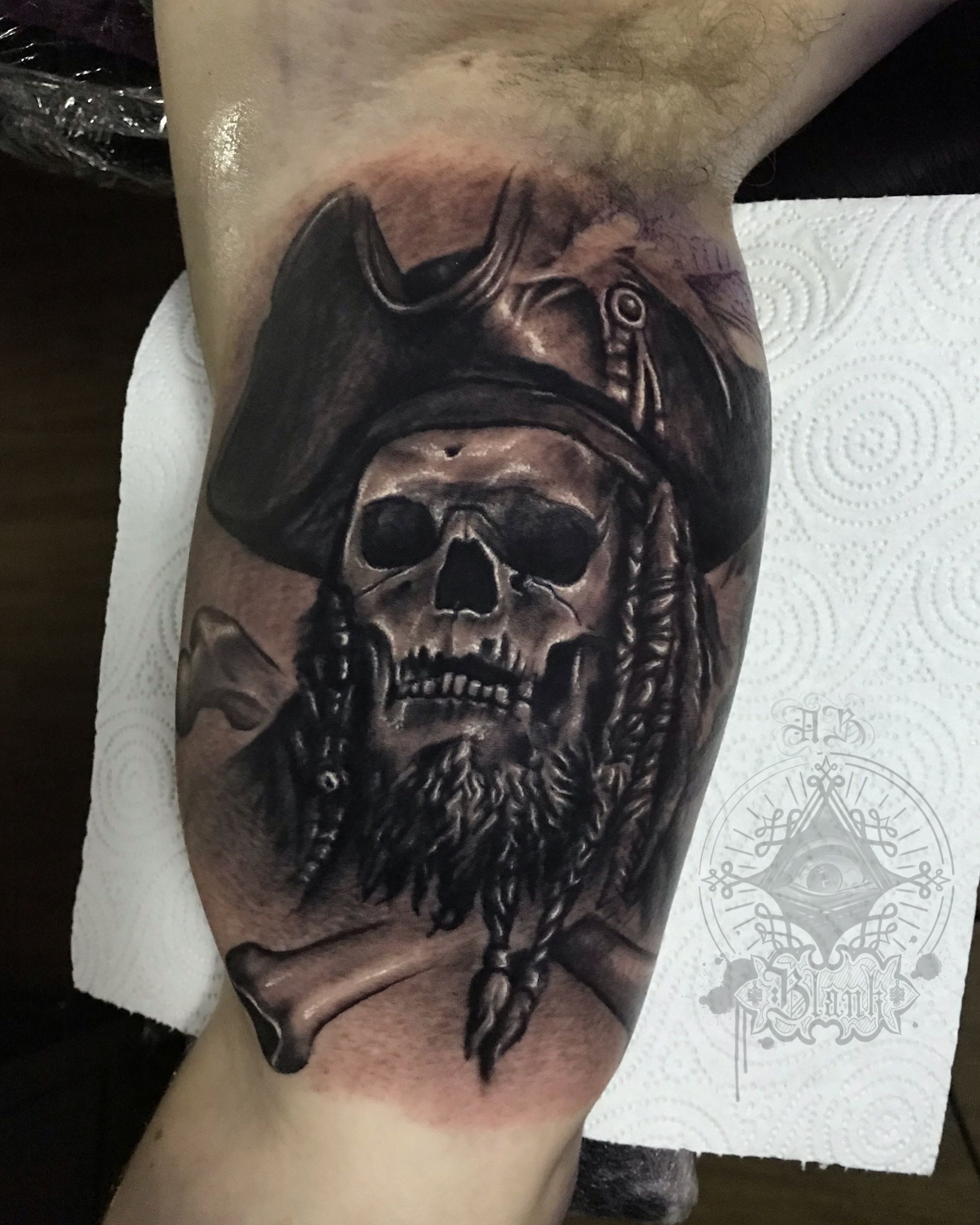 Pirate skull with ship vector tattoo by hand drawingBeautiful ship   Stock Image  Everypixel