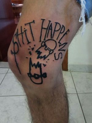 Shit happens - skate tattoo
