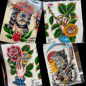 Some random designs I’ve painted I want to tattoo.
