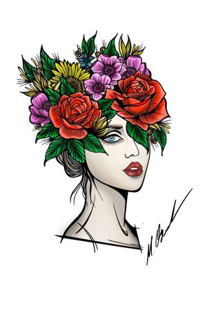 #Flores #flowergirl #girl #mujerdelasflores #mujer #Tatuaje #dibujar 