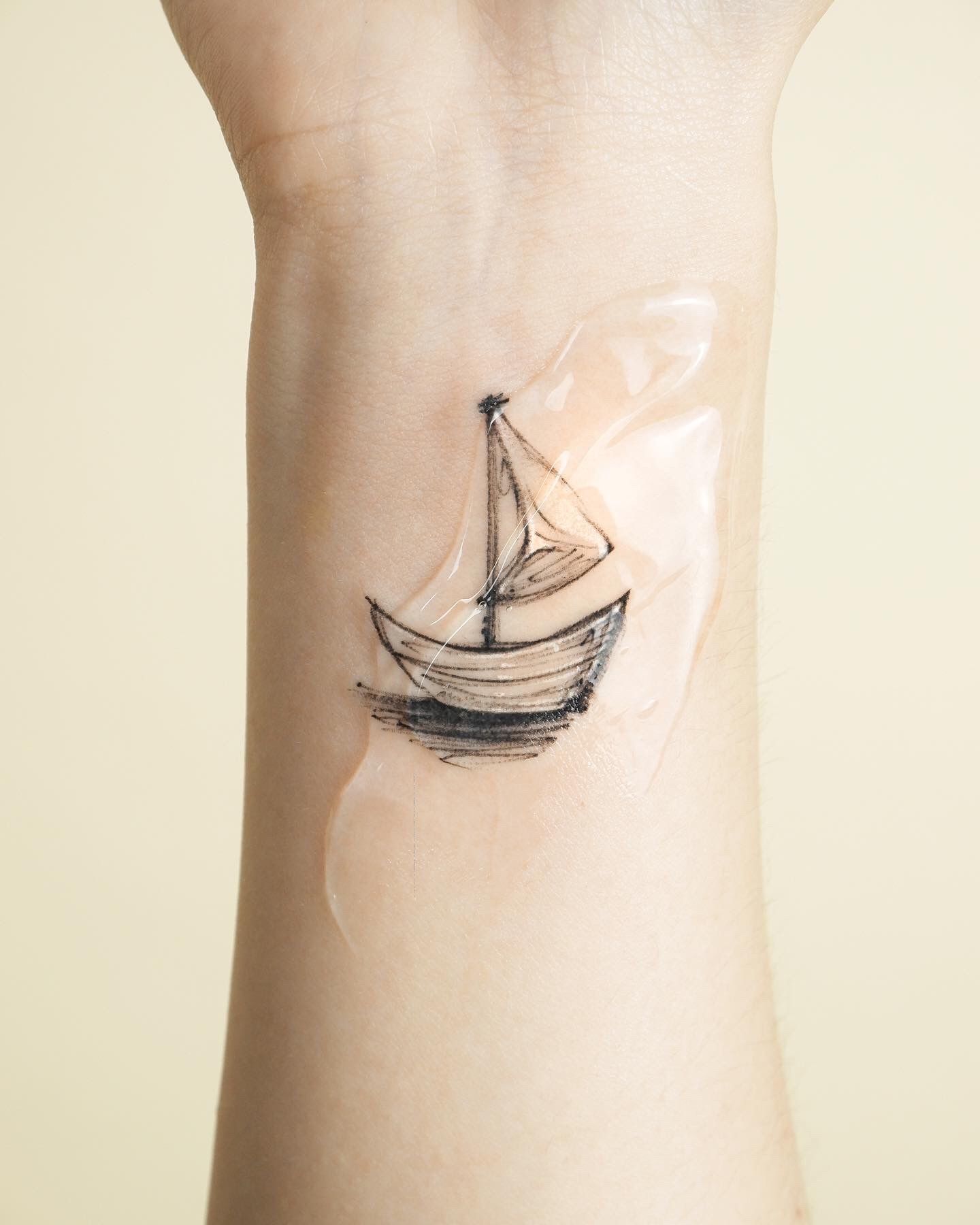 Sailboat Wave Temporary Tattoo / Boat Tattoo / Small Tattoo - Etsy