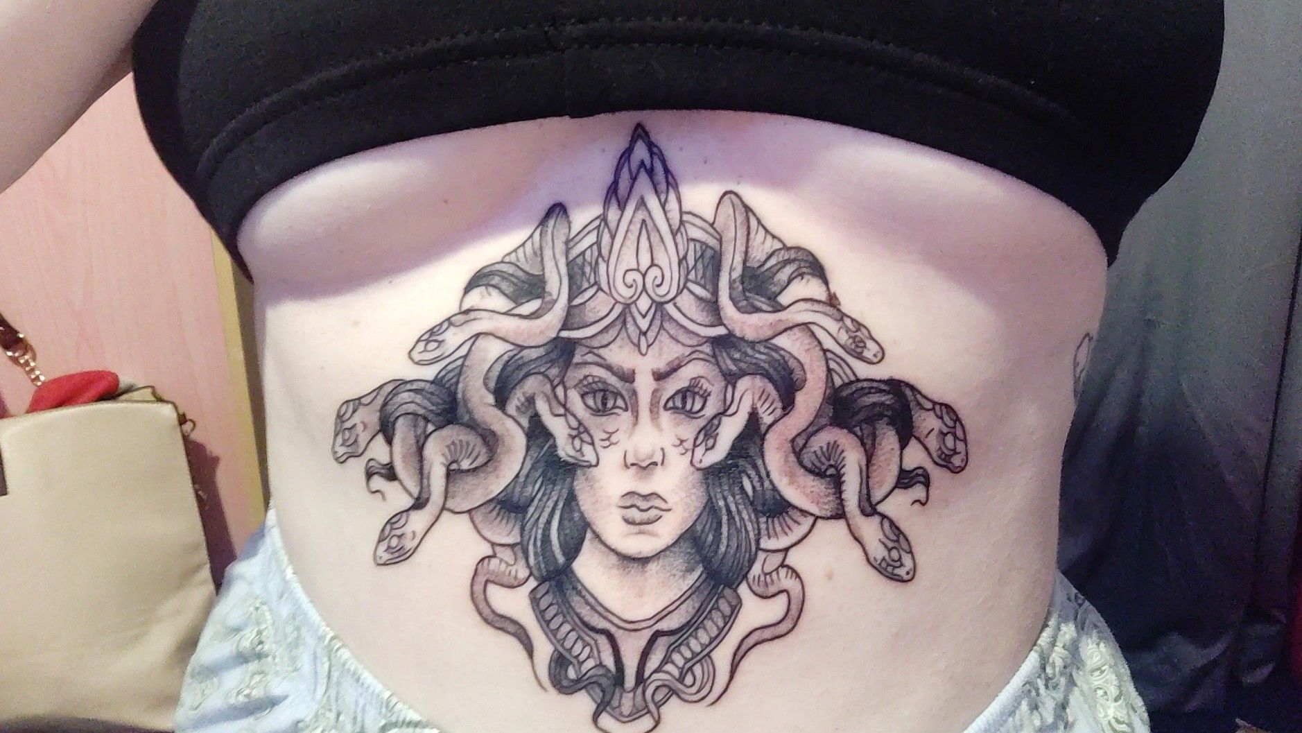 Nicky Cube Tattoo  Medusa sternum tattoo Loved doing this  I feel  like petrifying patriarchy today what about you Comment below Dont miss  a session Follow nickycube  tattoomecube307com         