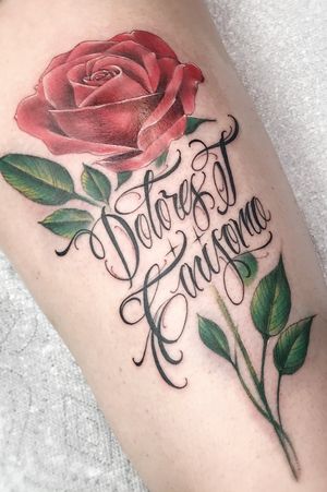 Memorial Rose piece with custom lettering