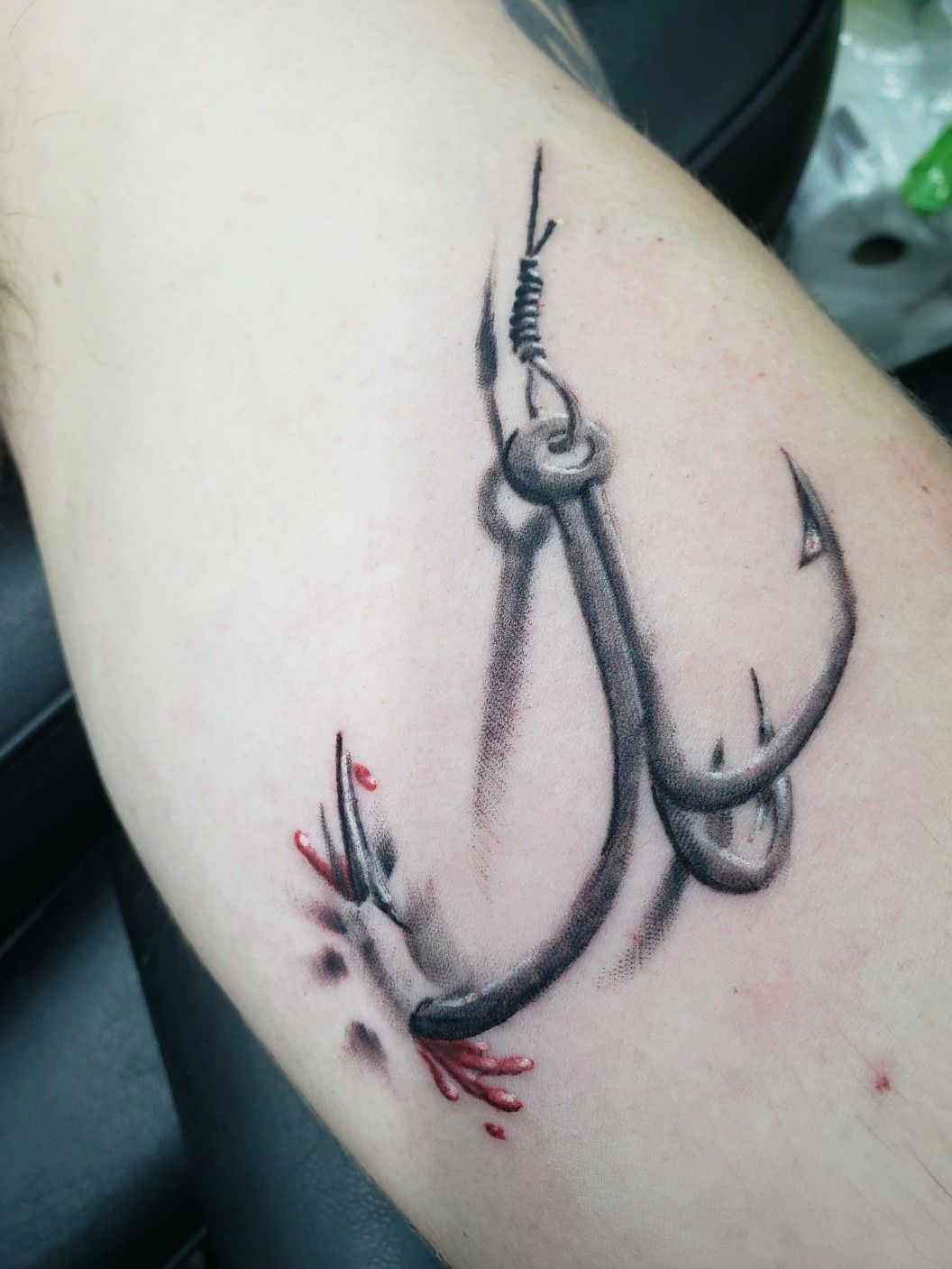 fishing hook tattoos for men