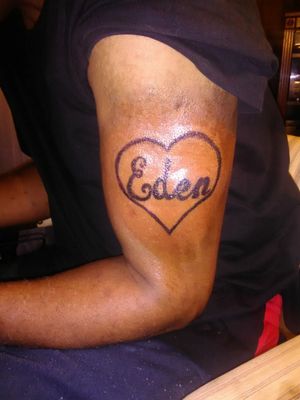Eden tattoo for my boys pops.. He wanted same lettering style .