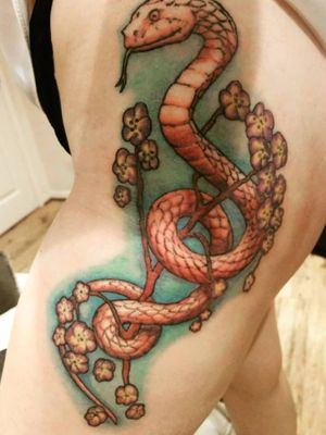Snake and blossom, custom design 