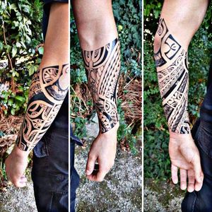 Polynesian tattoo Patutiki Marquisien Tahiti French Artist : Hakutoa tattoo - Seignosse