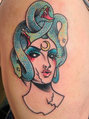 Medusa by Nick Santucci (Unicorn Ink, North Providence, RI). Done for my birthday, super happy with it!