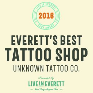 In 2016 we won best tattoo shop in Everett!