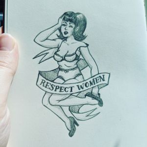 Got a sketch during my car trip done for my style of a pin up drawing 😄I love the style of pin up artwork, but I thought I would contrast the style with the modern message we have today to support all women.Nothing like the bumpy road to challenge your ability to draw a straight line 😆