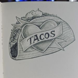 Thought I would make another new take on a traditional tattoo design 🌮♥️I got an Tattoo Apprenticeship and I'm super excited! So, I've been trying to get some practice on classic designs 😆