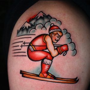 Traditional skier!