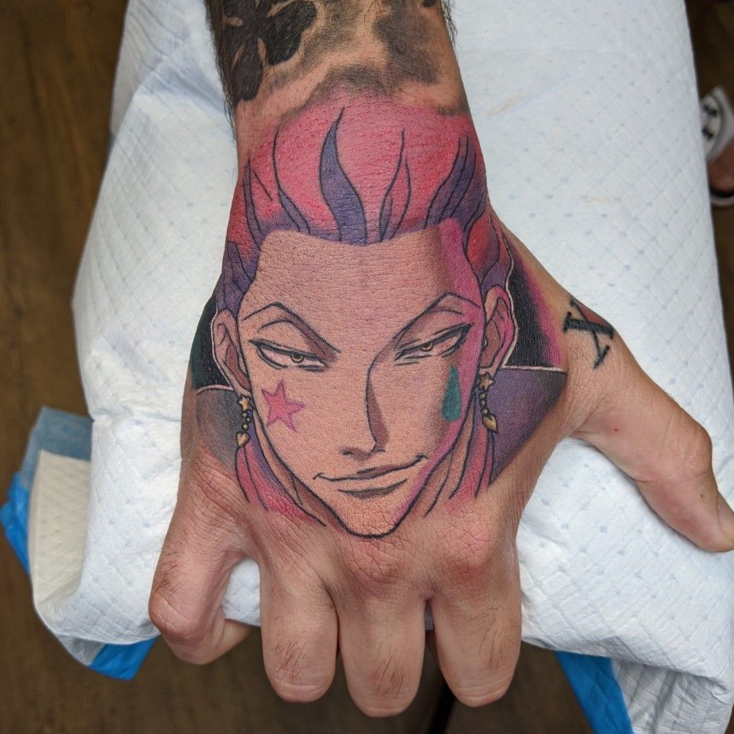 Hisoka back tattoo | Back tattoo, Black ink tattoos, Hunter tattoo
