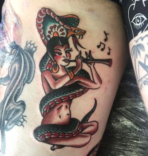 Sailor jerry flash on the inner back of thigh. 