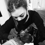 Work hard Papped by one of my clients mid tattooing start of a geometric sleeve 