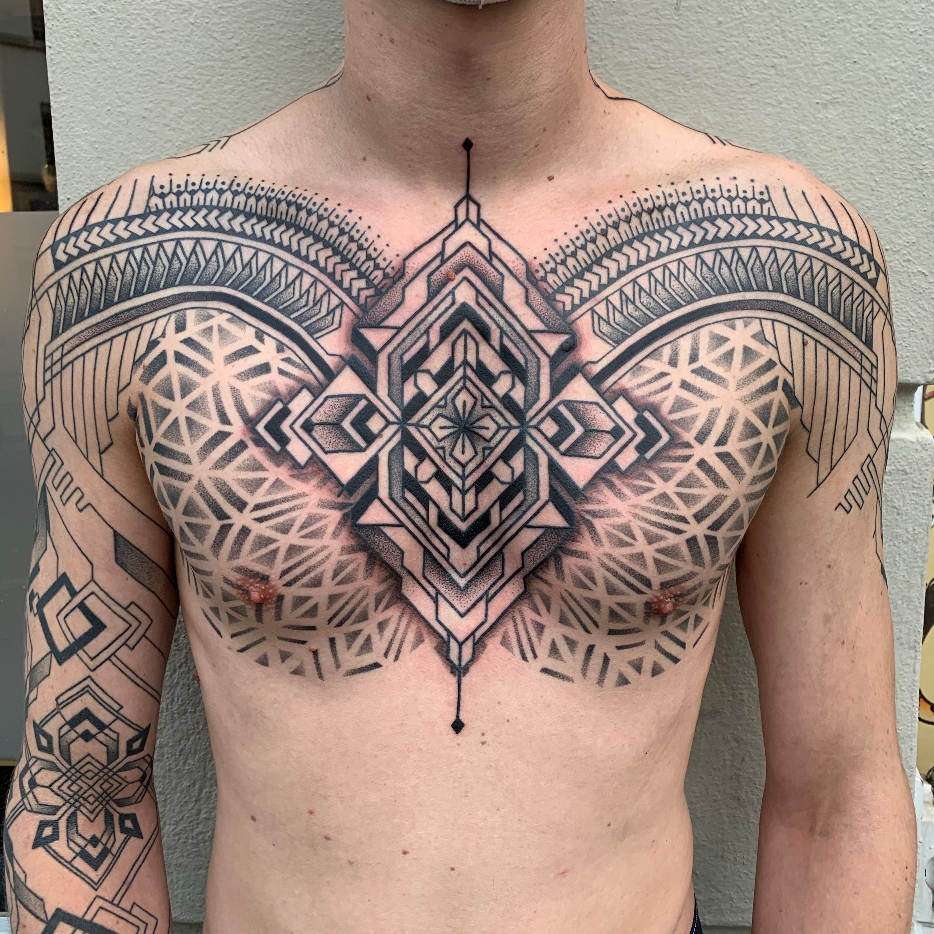 Swipe to zoom out🔍🌹 👁️ Dm or email to book! Clocked in about 5 hrs on  @jaay.ceee chest and my boy did a great job staying st... | Instagram