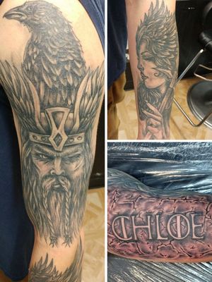 Freya and Odin done by peanut At Liminal tattoos Glasgow : r/tattoos