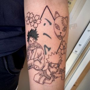 Manga anime tattoo one piece naruto demon slayer