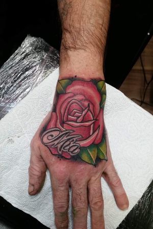 Rose on the hand 
