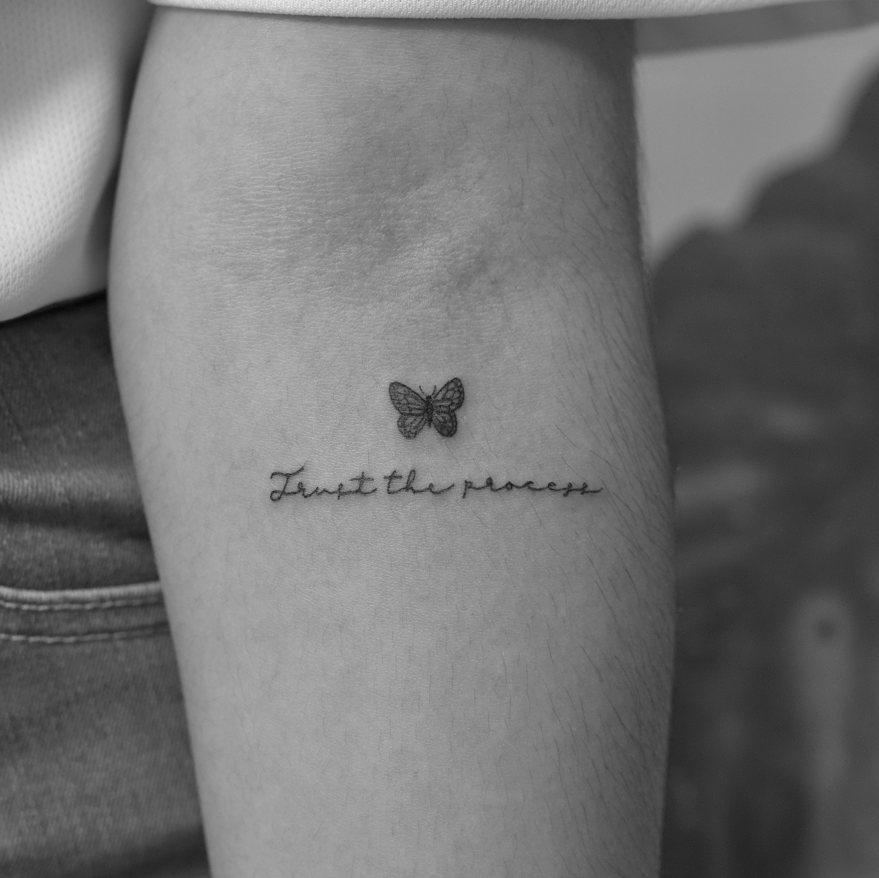 Trust nobody tattoo on the sternum - Tattoogrid.net